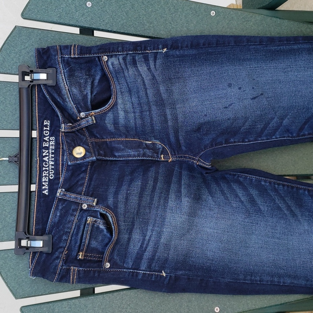 American Eagle Skinny 6s 6 Short Dark Blue Jeans